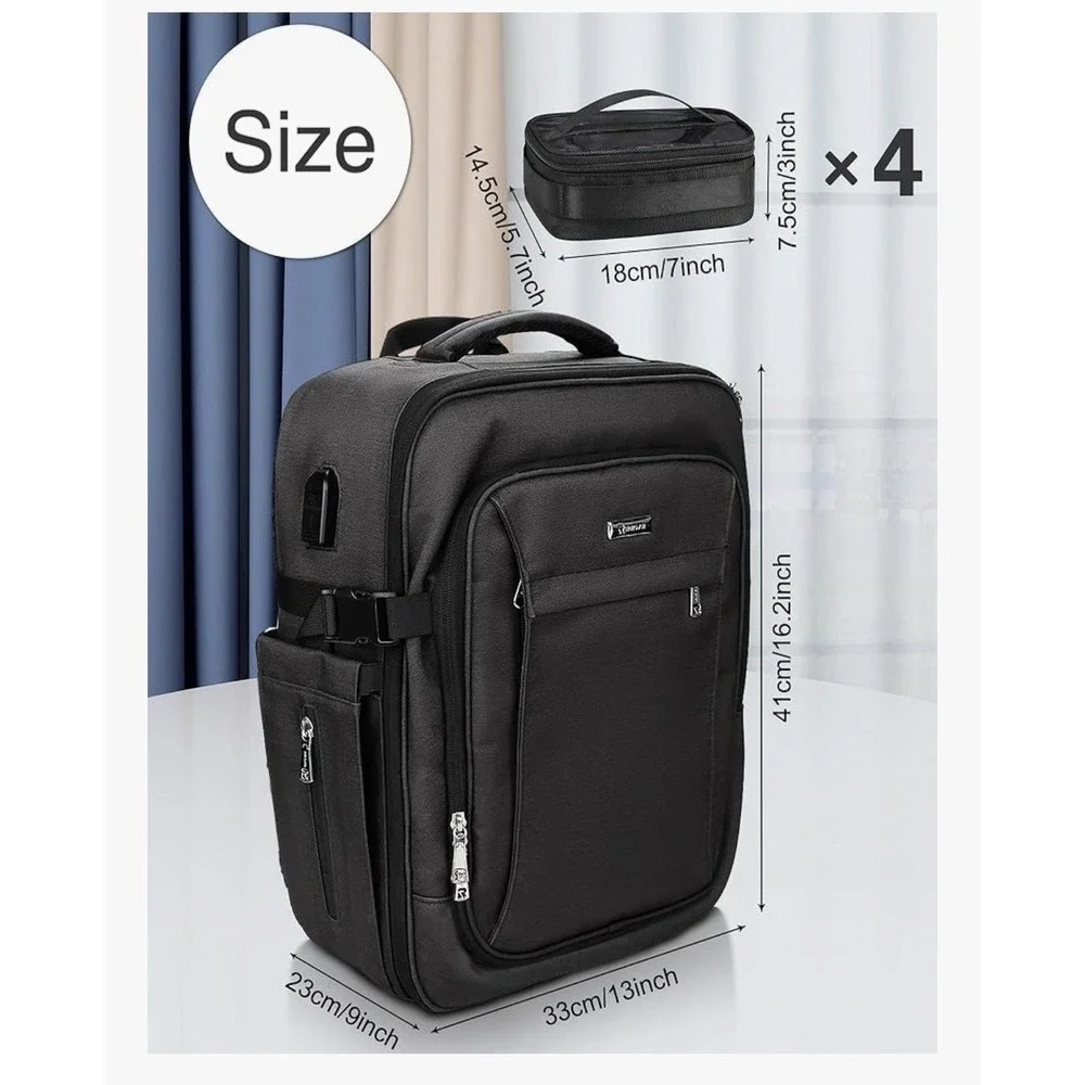 Black Makeup Organizer Backpack